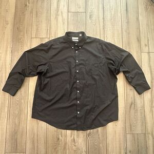 Roundtree & Yorke Gold Label Shirt Mens 3XL Big Non Iron Essentials Black